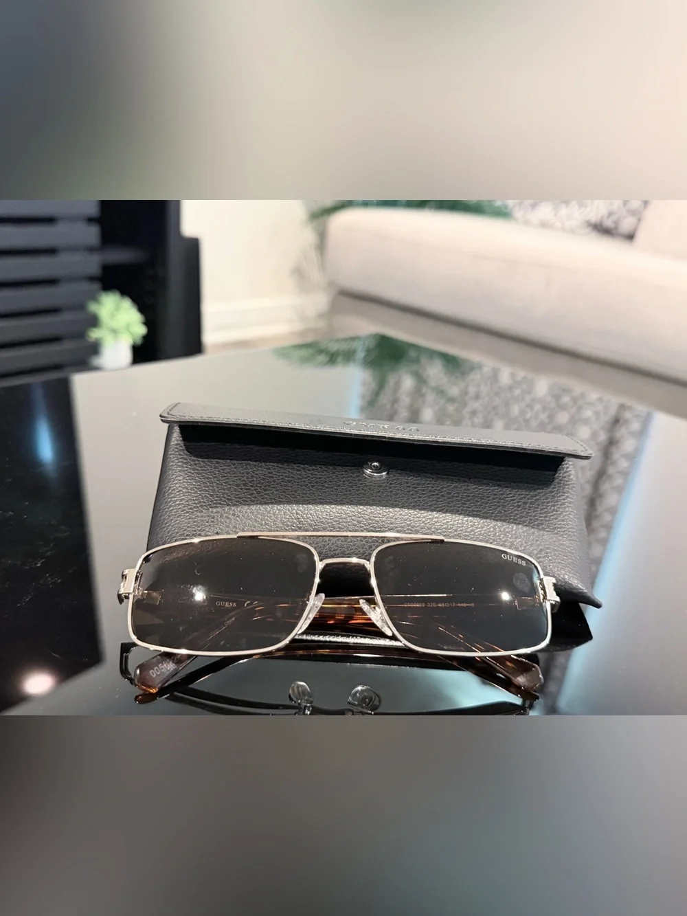 Guess Men’s Double Bridge Metal Navigator Eyeglasses with Case (unisex)